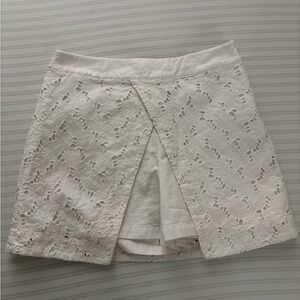 White Lace Overlay Skirt